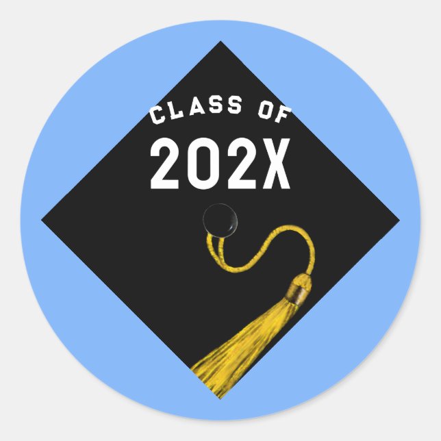 Graduation 2026 Light Blue Classic Round Sticker (Front)