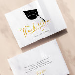 Graduation 2026 Minimalist Grad Script Thank You Note Card<br><div class="desc">Easily customize this elegant modern graduation thank you card with your name by clicking the "Personalize" button. This card features a graduation cap and a modern script that says "Thank you" in faux gold that is set. Add your custom message on the reverse with your name and class</div>