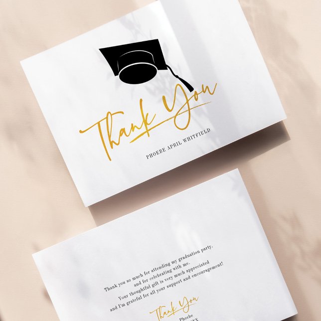 Graduation 2026 Minimalist Grad Script Thank You Note Card (Creator Uploaded)
