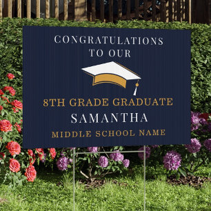 Graduation 2026 Modern 8th Grade Graduate Sign