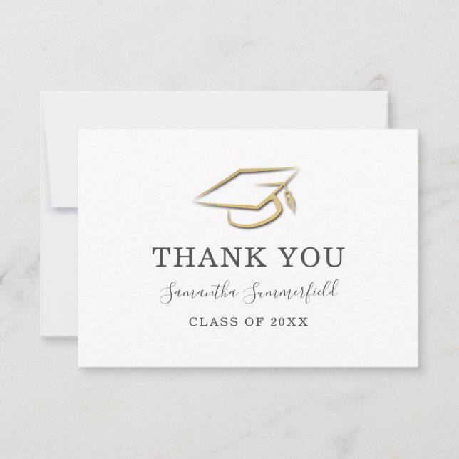Graduation 2026 Modern Elegant Thank You Card (Front)
