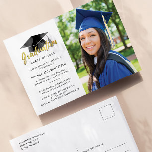 Graduation 2026 Modern Graduate Photo Party Invitation Postcard