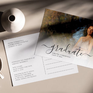 Graduation 2026 Modern Photos Grad Announcement Postcard