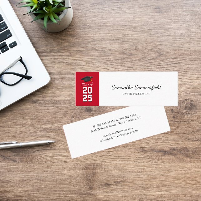 Graduation 2026 Modern Script Calling Mini Business Card (Graduation 2025 Modern Script Calling Mini Business Card)