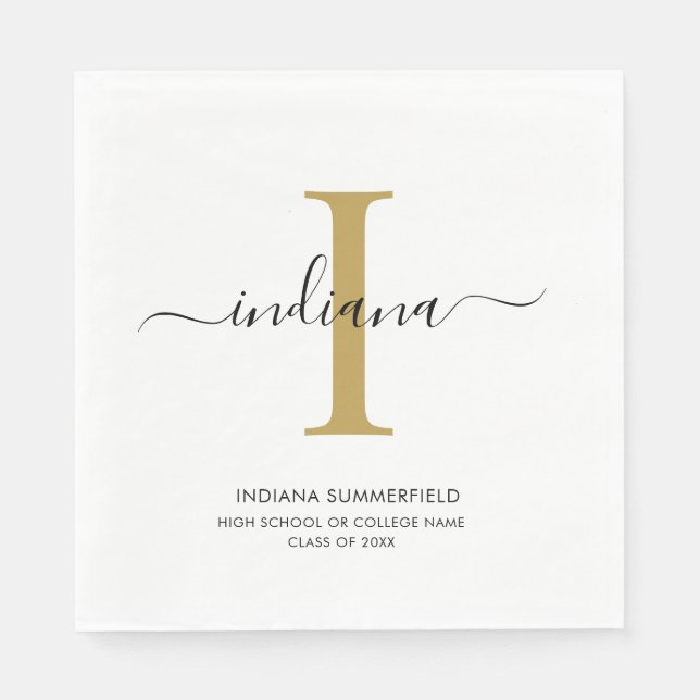 Graduation 2026 Monogram Grad Party Napkins (Front)