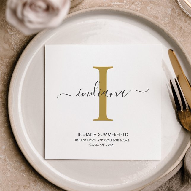 Graduation 2026 Monogram Name Grad Party Paper Napkins (Creator Uploaded)
