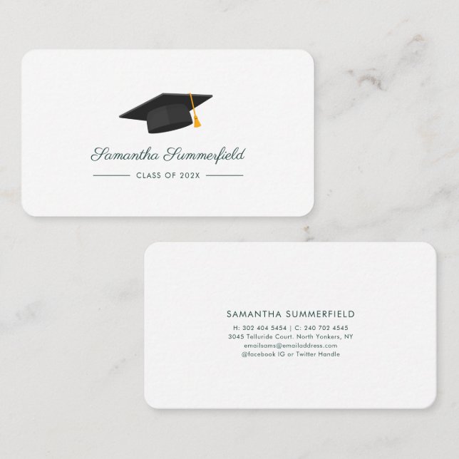 Graduation 2026 Name Script Grad Calling Card (Front/Back)