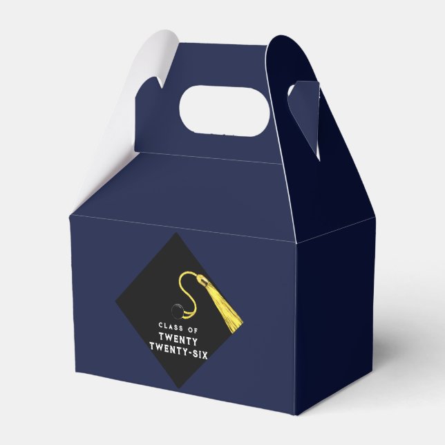 Graduation 2026 Navy Blue Favor Boxes (Front Side)