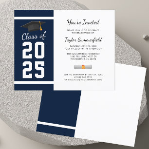 Graduation 2026 Navy Blue Grad Party Invitation