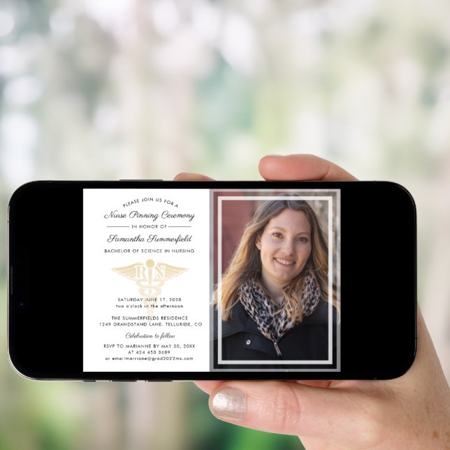 Graduation 2026 Nurse Pinning Ceremony Photo Invitation (Front Digital)