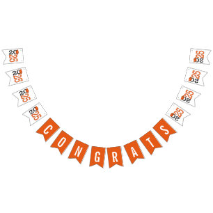 Graduation 2026 Orange and Black  Bunting Flags