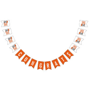 Graduation 2026 Orange and Black  Bunting Flags