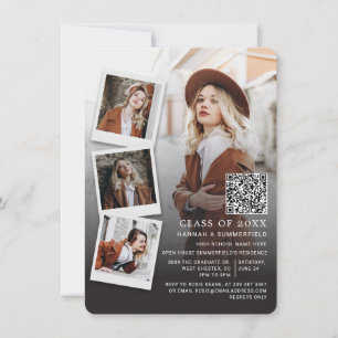 Graduation 2026 Party Grad Photos QR Code Invitation