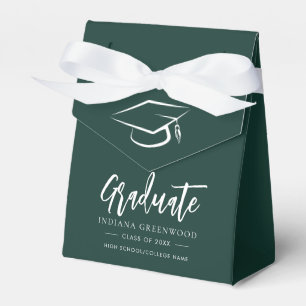 Graduation 2026 Party Script Green Grad Party Favor Boxes