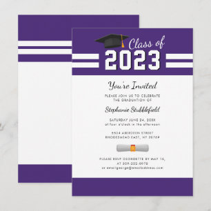 Graduation 2026 Party Simple Purple Invitation
