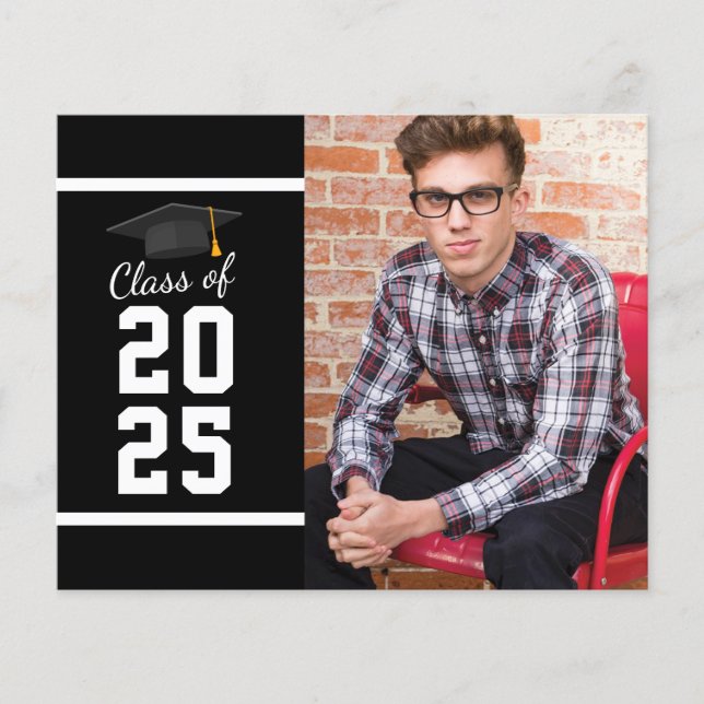 Graduation 2026 Photo Black White Party Invitation (Front)