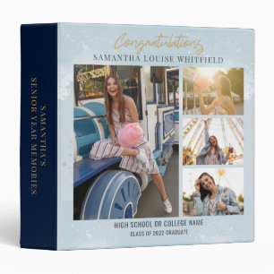 Graduation 2026 Photo Collage Grad Memories Custom 3 Ring Binder