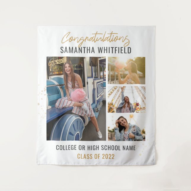 Graduation 2026 Photo Collage Grad Party Backdrop (Front)