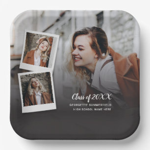 Graduation 2026 Photo Collage Grad Party Paper Plates