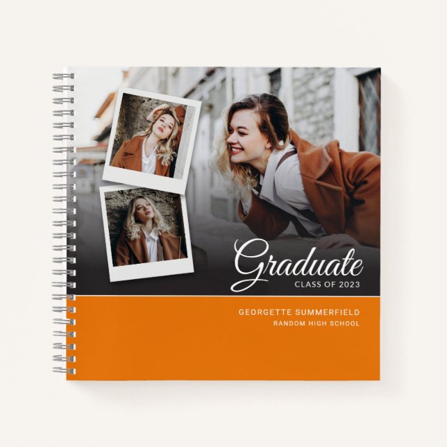 Graduation 2026 Photo Collage Party Guest Notebook (Front)