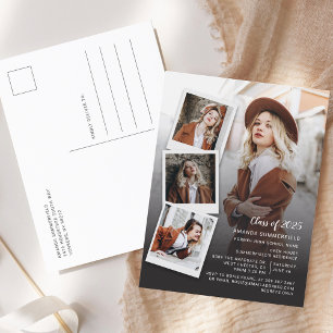 Graduation 2026 Photo Collage Script Grad Party Invitation Postcard