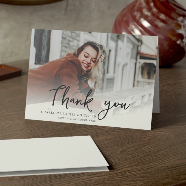 Graduation 2026 Photo Grad Script Thank You Card (Graduation 2025 Photo Grad Script Thank You Card)
