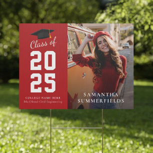 Graduation 2026 Photo Modern Grad Party Sign