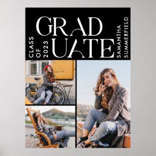 Graduation 2026 Photos Black and White Graduate Poster