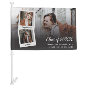 Graduation 2026 Photos Collage Congrats Graduate Car Flag