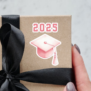 Graduation 2026 pink cap sticker