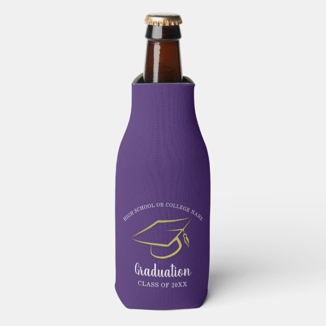 Graduation 2026 Purple School Graduate Party Bottle Cooler