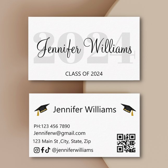 graduation  2026 qr code social media name card (Creator Uploaded)