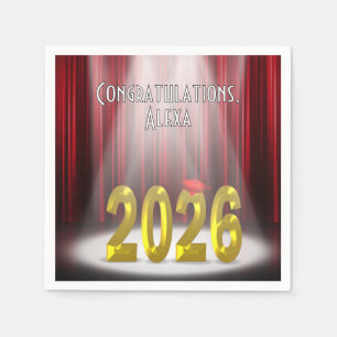 Graduation 2026 Red and Gold In Spotlight Napkins