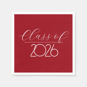 Graduation 2026 Red and White Napkins