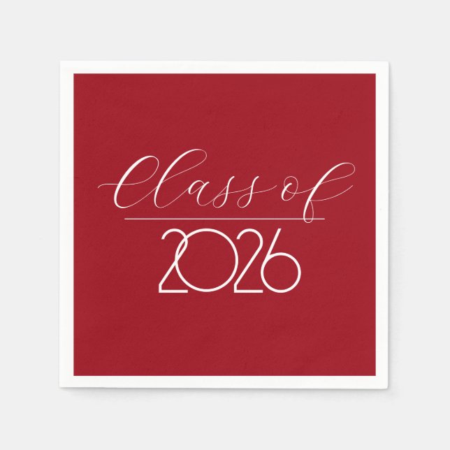 Graduation 2026 Red and White Napkins (Front)