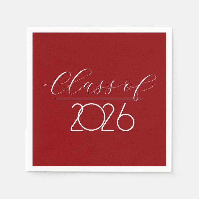 Graduation 2026 Red and White Napkins (Front)