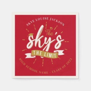 Graduation 2026 Red Grad Party Paper Napkins