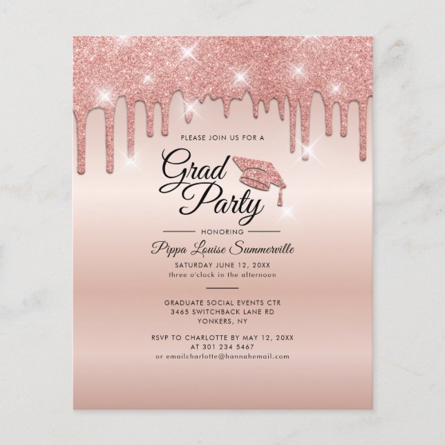 Graduation 2026 Rose Gold Party Invitation (Front)