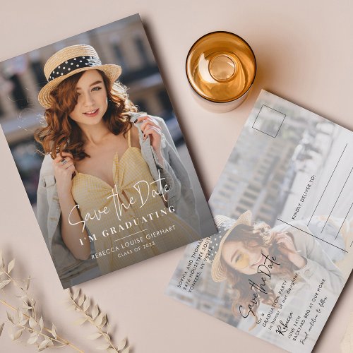 Graduation 2026 Save the Date Grad Photo Announcement Postcard