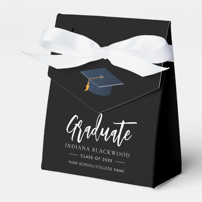 Graduation 2026 Script Grad Party Custom Favor Boxes (Front Side)