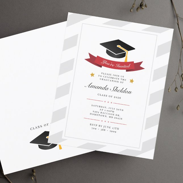 Graduation 2026 Script Grad Party Invitation (Simple Modern Graduation 2025 Script Grad Party Invitation)