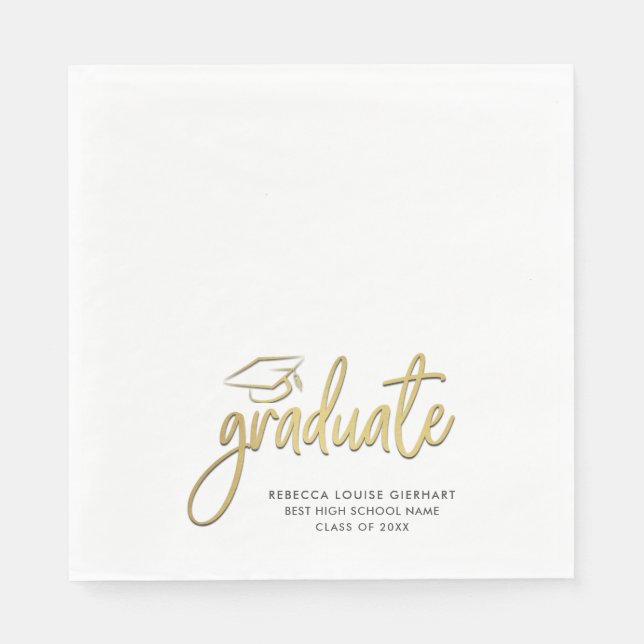 Graduation 2026 Script Grad Party Paper Napkins (Front)