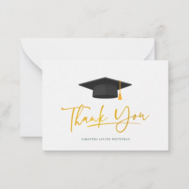 Graduation 2026 Script Grad Thank You Note Card (Front)