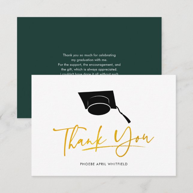 Graduation 2026 Script Grad Thank You Note Card (Front/Back)