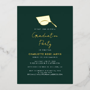 Graduation 2026 Script Graduate Party Gold Foil Invitation