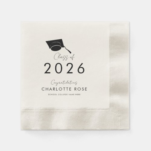 Graduation 2026 Script Graduate Party Paper Napkins