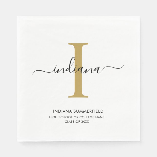 Graduation 2026 Script Graduate Party Paper Napkins (Front)