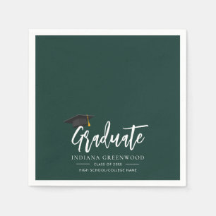 Graduation 2026 Script Green Paper Napkins