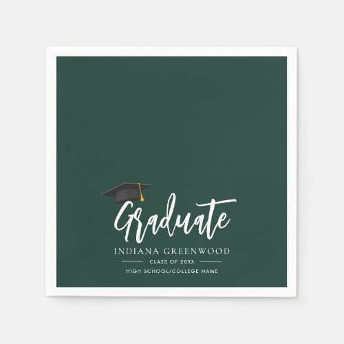 Graduation 2026 Script Green Paper Napkins