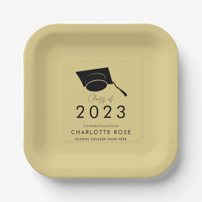 Graduation 2026 Script Handwritten Grad Party Paper Plates (Front)